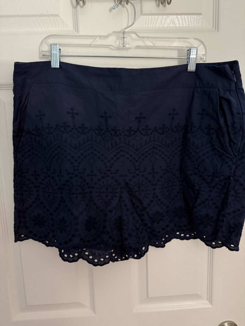 LOFT Outlet Navy Eyelet Shorts